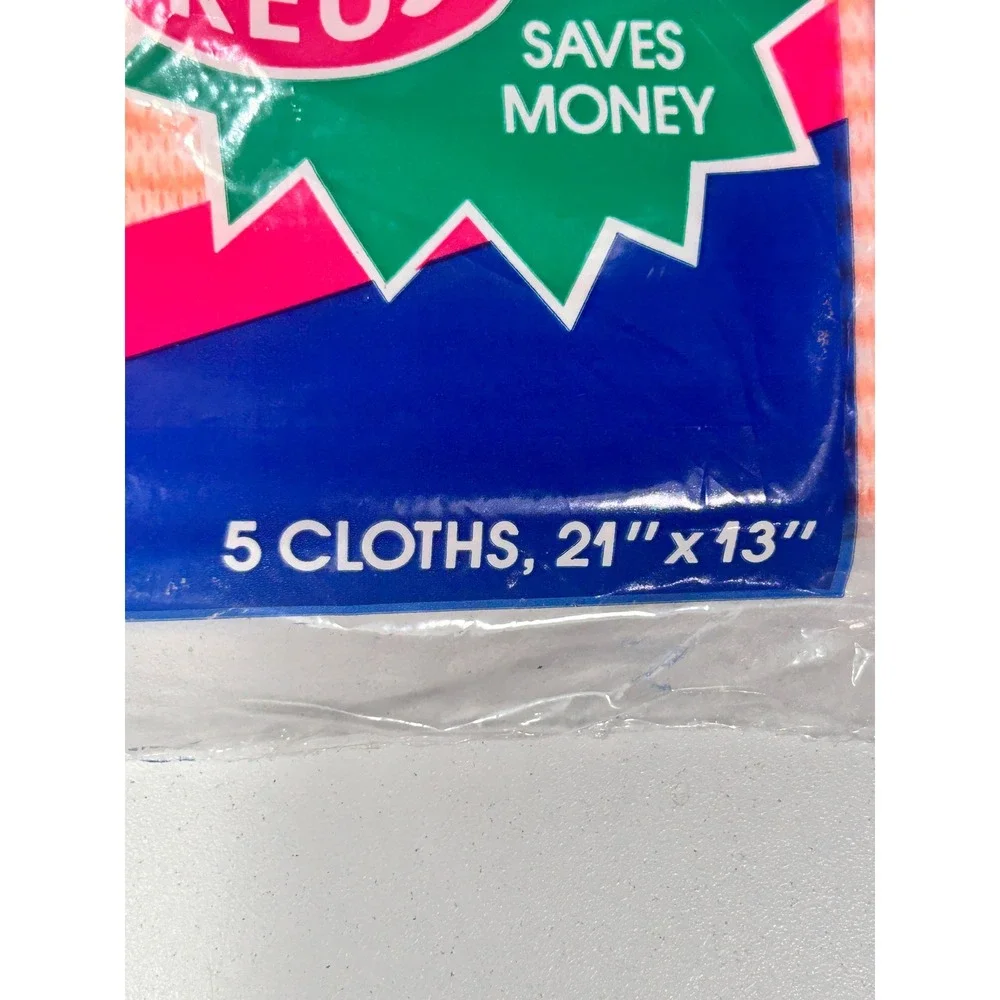 Handi Wipes Reusable Cleaning Cloths 21x13 Lot of 9 Packs Orange Blue Vintage